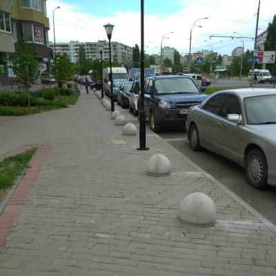 полусфера бетонная, болард бетонный